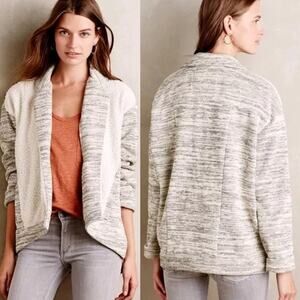 Saturday Sunday for Anthropologie Fleece Knit Coat Cozy Warm w/ Pockets Sz S